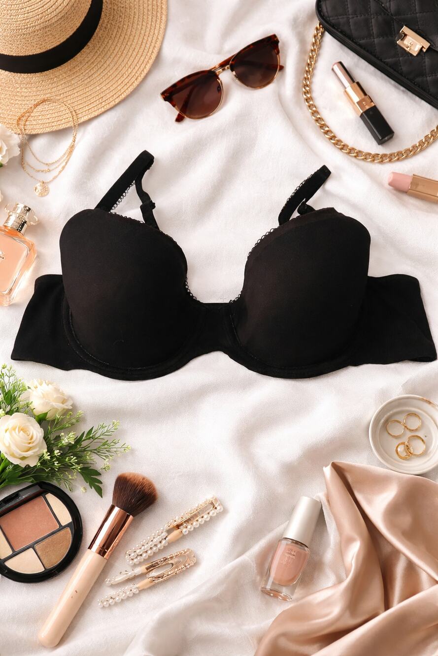 Victoria’s Secret Body by Victoria Demi Bra Black Lined Adjustable Straps SZ 36B